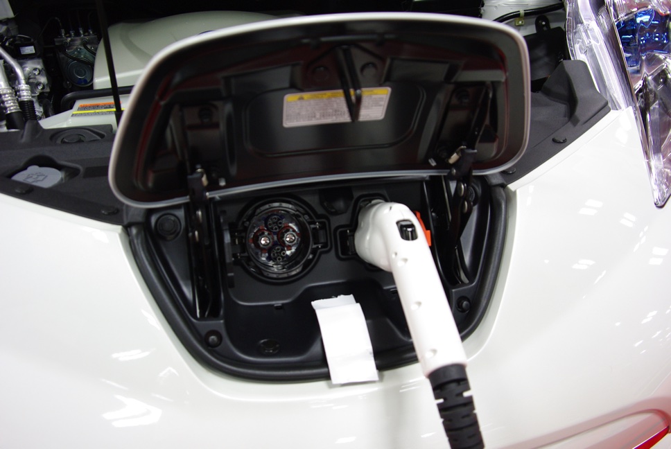 Nissan Leaf with quick-charge port