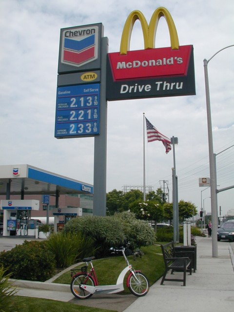 eGO Cycle at gas station