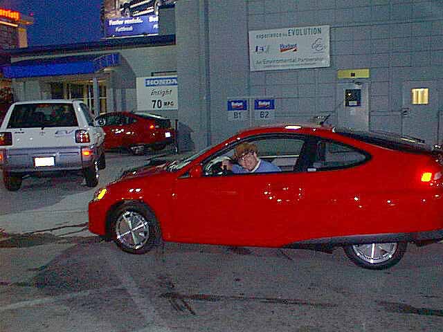 Honda Insight and me at EV Rental Cars