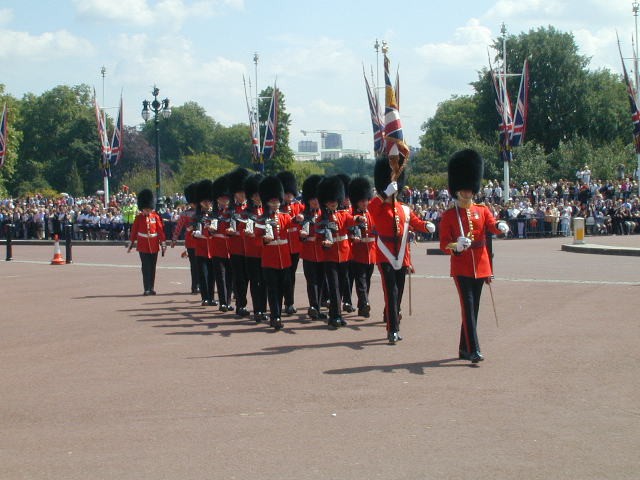 Marching in to relieve guards