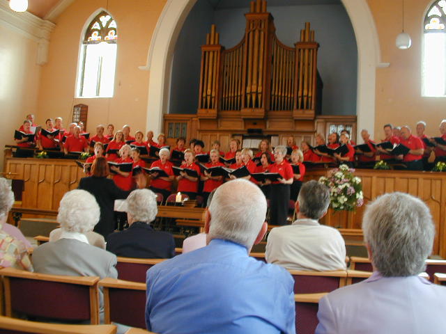 Singing at Wesley Methodist Church