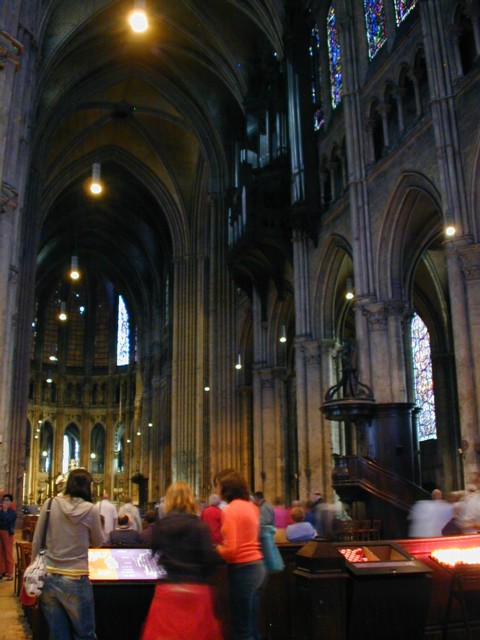Looking east down nave