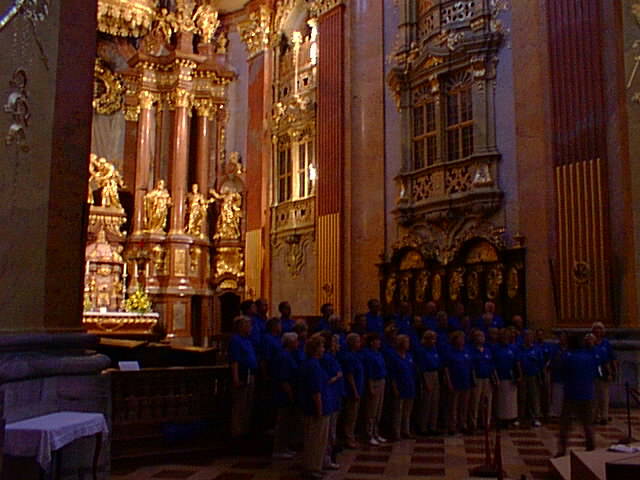 Singing in church of Melk Abbey
