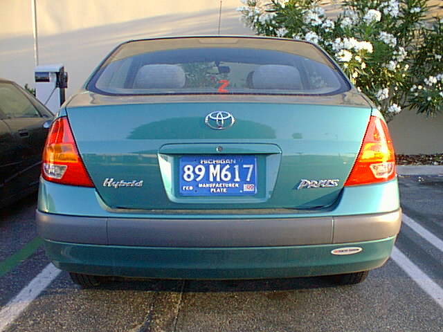 Rear of Toyota Prius