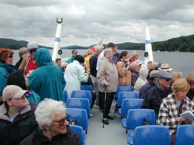 Aboard a boat on Lake Windermere