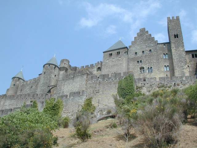 View up hill to Carcassonne